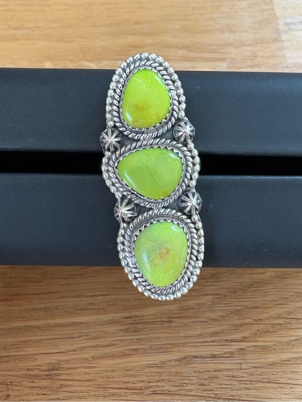 Green turquoise southwest sterling ring